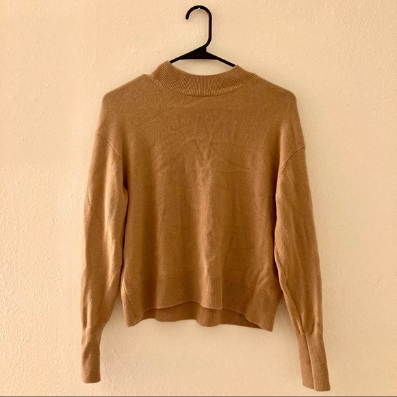 Everlane Cashmere Crop Mockneck in Camel - Picture 1 of 5